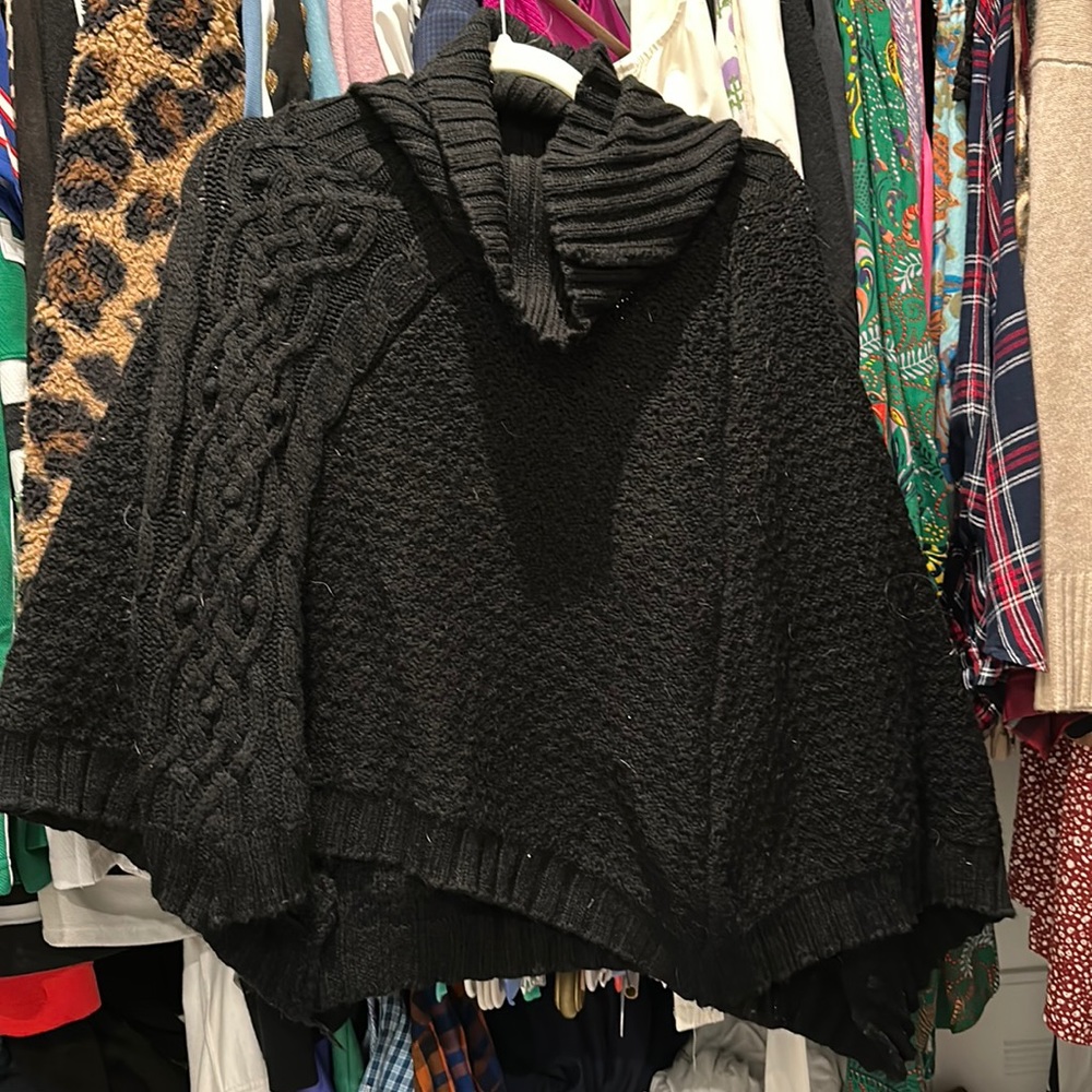Black cape sweater, very warm and cozy!